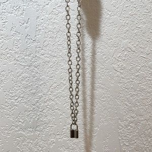 Silver lock necklace